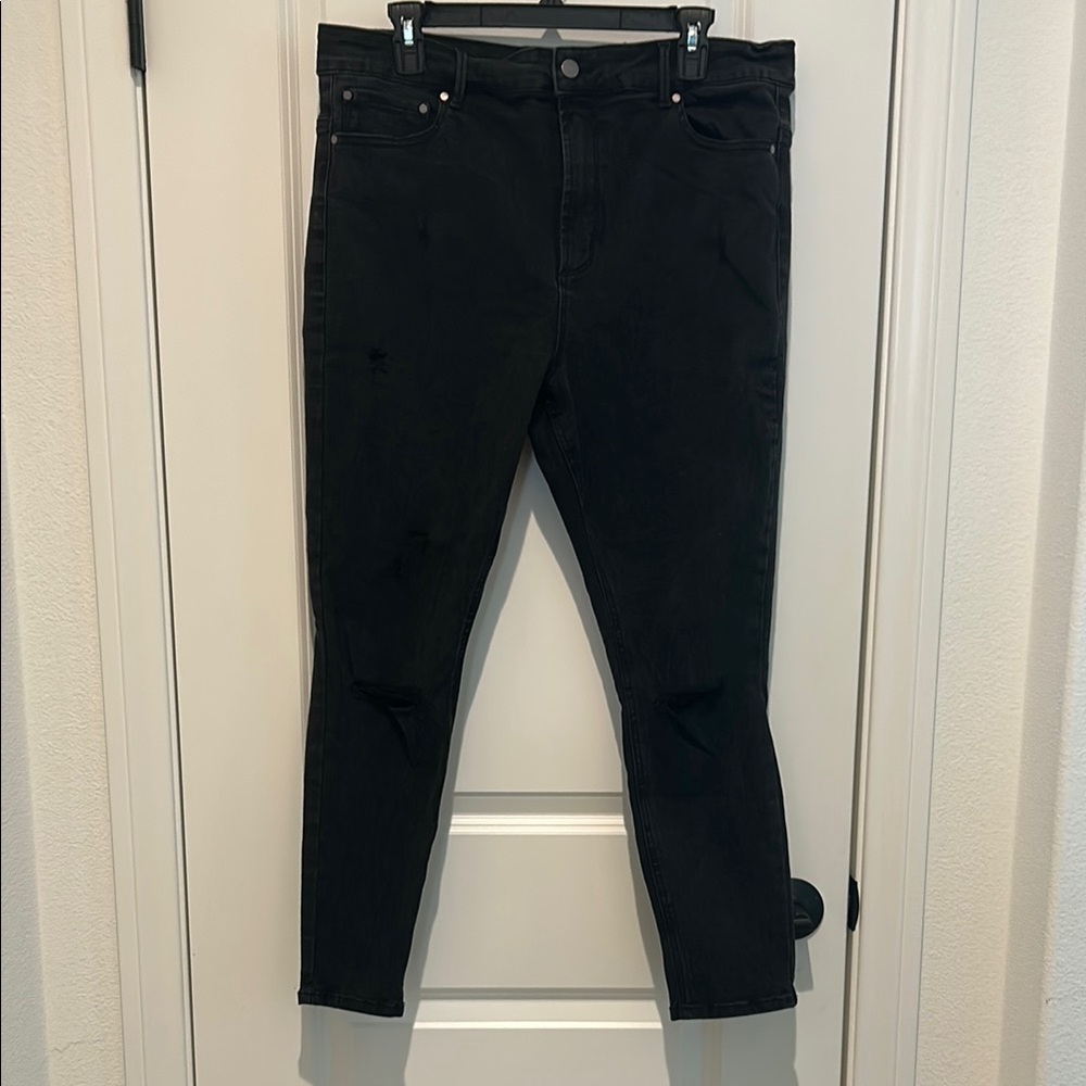 AFRM Skinny Distressed Black Jeans